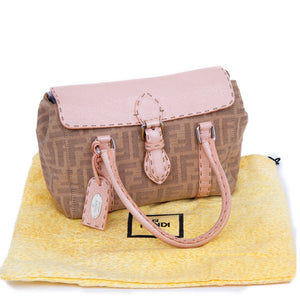 Beige & Pink Zucca Handbag