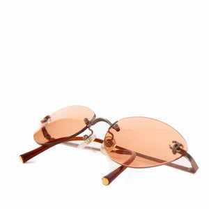 CHANEL - Brown Rimless Logo Sunglasses