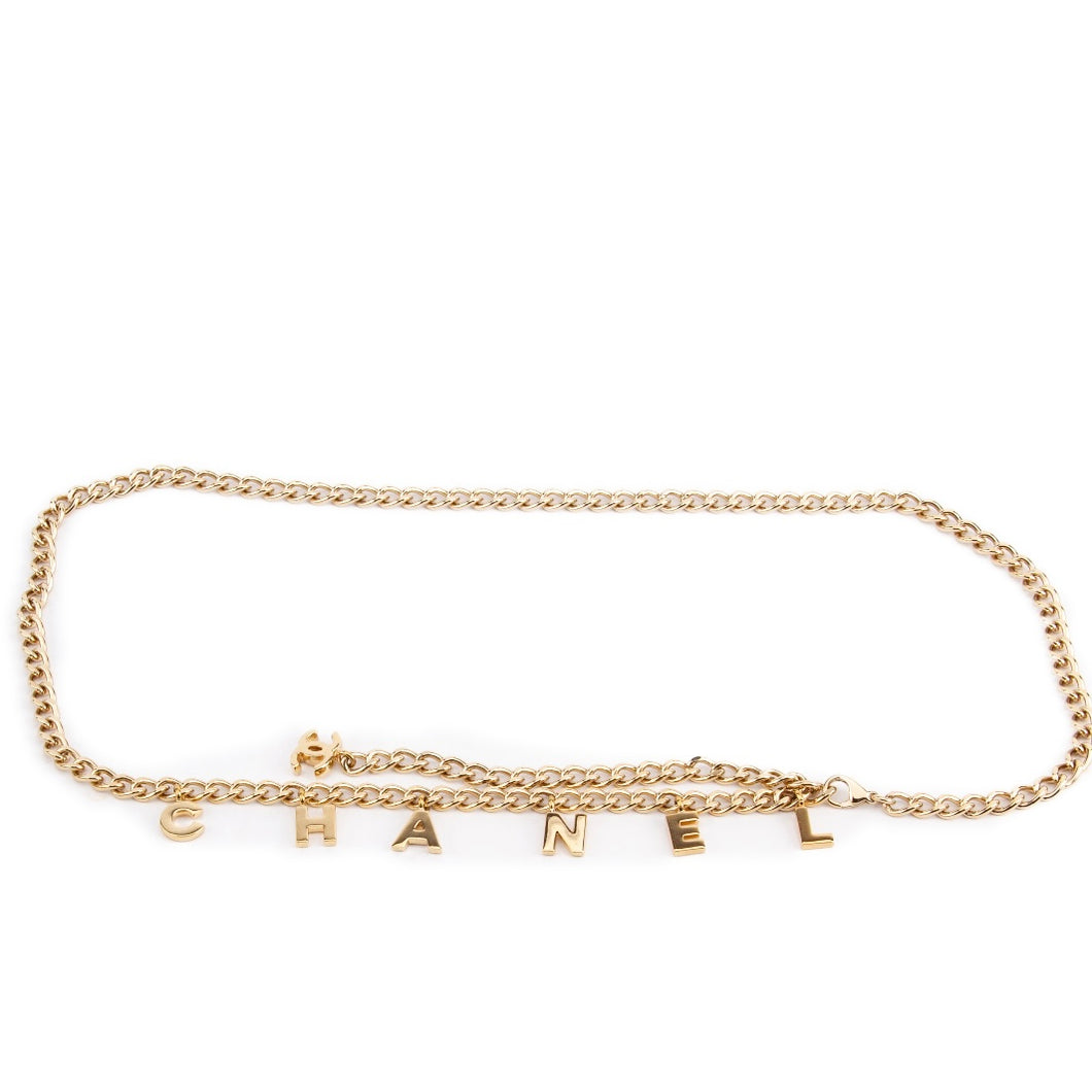 Gold Logo Chain Belt