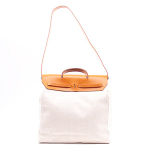 Beige and Brown Two-Way Herbag Handbag