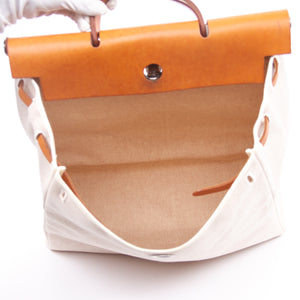 Beige and Brown Two-Way Herbag Handbag