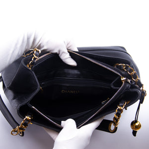 Black Caviar Skin Chain Bag