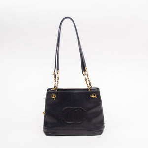 Black Caviar Skin Chain Bag