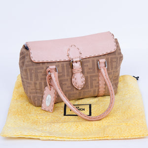 Beige & Pink Zucca Handbag