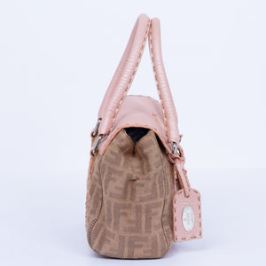 Beige & Pink Zucca Handbag