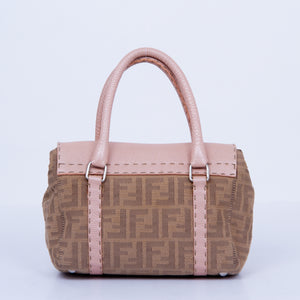 Beige & Pink Zucca Handbag