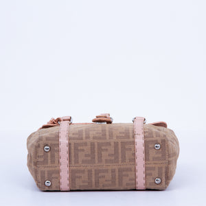 Beige & Pink Zucca Handbag