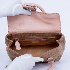 Beige & Pink Zucca Handbag