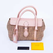 Beige & Pink Zucca Handbag