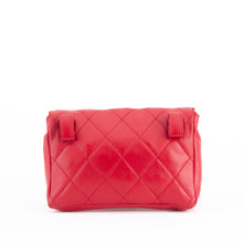 Red Quilted Chain Waist Bum Bag