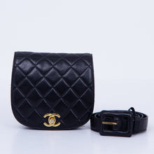 Black Quilted Chain Waist Bum Bag