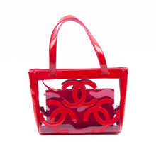 Clear & Red Logo Shoulder Bag