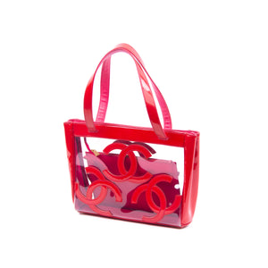 Clear & Red Logo Shoulder Bag