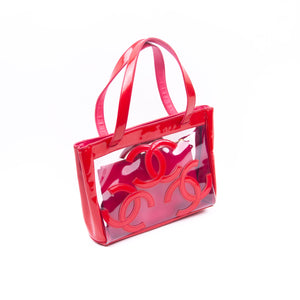 Clear & Red Logo Shoulder Bag