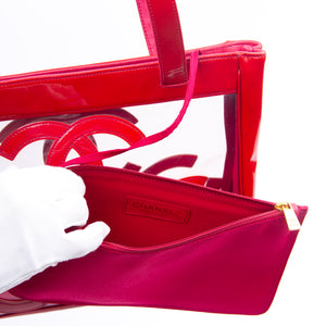 Clear & Red Logo Shoulder Bag