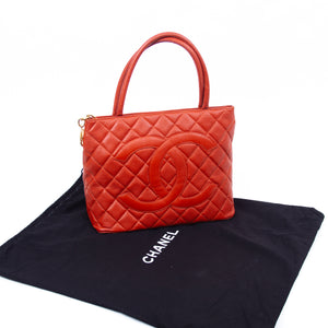 Red Matelasse Medallion Tote Bag