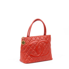 Red Matelasse Medallion Tote Bag