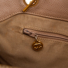 Beige Caviar Skin CC Logo Shoulder Bag