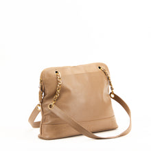 Beige Caviar Skin CC Logo Shoulder Bag