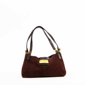 Brown Suede Shoulder Bag