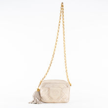 Beige Quilted Chain Shoulder Bag