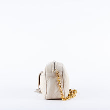 Beige Quilted Chain Shoulder Bag