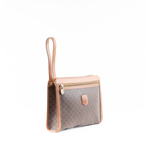 Brown Macadam Pattern Clutch Bag