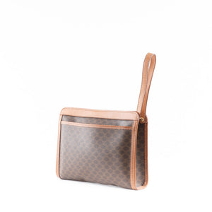 Brown Macadam Pattern Clutch Bag