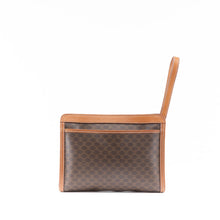 Brown Macadam Pattern Clutch Bag