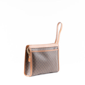 Brown Macadam Pattern Clutch Bag