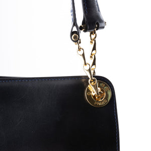 Navy Chain Shoulder Bag