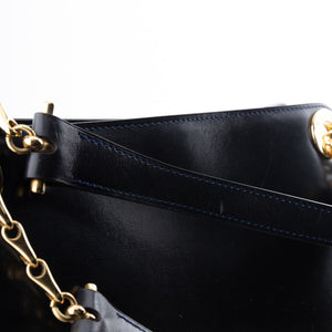 Navy Chain Shoulder Bag