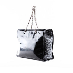 Black Logo Chain Shoulder Bag