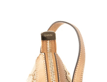 Beige Bronze Canvas Leather Handbag