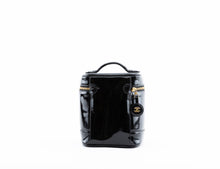 Black Enamel Vanity Cosmetic Bag