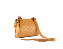 Brown Lamb Skin Matelasse Chain Shoulder Bag