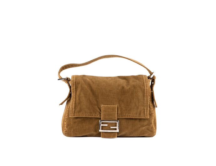 Beige Mamma Baguette Shoulder Handbag