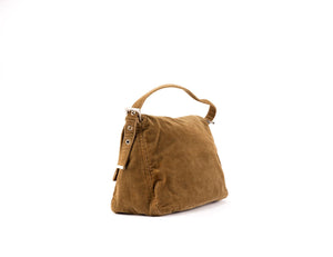 Beige Mamma Baguette Shoulder Handbag