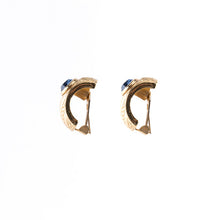 CHRISTIAN DIOR - Gold Earrings with Blue Crystal