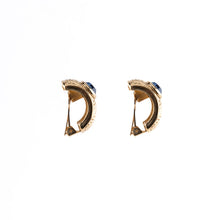 CHRISTIAN DIOR - Gold Earrings with Blue Crystal